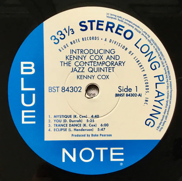 KENNY COX AND THE CONTEMPORARY JAZZ QUINTET, Introducing Kenny Cox And The Contemporary Jazz Quintet (Blue Note; 3829360, Worldwide 2021 Reissue), SALE - Up to 50% Off the Original Price LP EX/EX - Image 3
