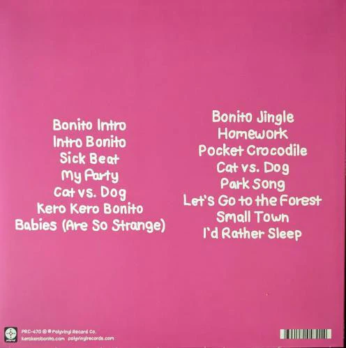 KERO KERO BONITO, Intro Bonito (Polyvinyl Record Company; PRC-470, UK, Europe & US 2023 Reissue, Inner, Clear with Hot Pink Splatter Vinyl, Ltd to 2000) LP VG+/VG+ - Image 2
