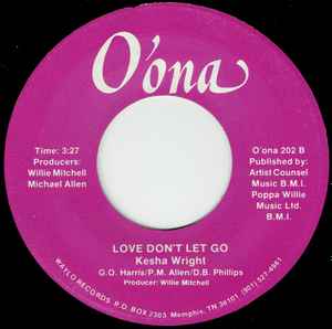 KESHA WRIGHT, So Good/ Love Don't Let Go (O'ona; O'ona 202, US ), SALE - Up to 50% Off the Original Price  7" /VG+ - Image 2