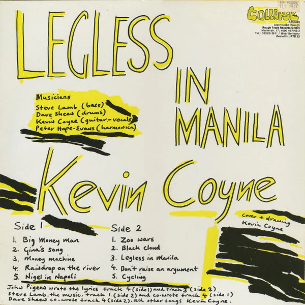 KEVIN COYNE, Legless in Manila (Collapse Records; RTD22, Germany 1983) LP VG+/VG+ - Image 2
