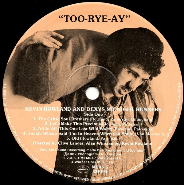 KEVIN ROWLAND & DEXYS MIDNIGHT RUNNERS, Too-Rye-Ay (Mercury; MERS 5, UK 1982, Inner, Master Room Cut, "420 R" Matrix) LP VG/VG - Image 3