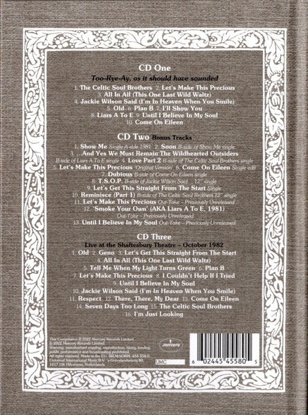 KEVIN ROWLAND & DEXYS MIDNIGHT RUNNERS, Too-Rye-Ay, As It Should Have Sounded (Mercury; 454 558-0, Worldwide 2022 Reissue, Book Sleeve, 4 Inserts) 3xCD M/M - Image 2