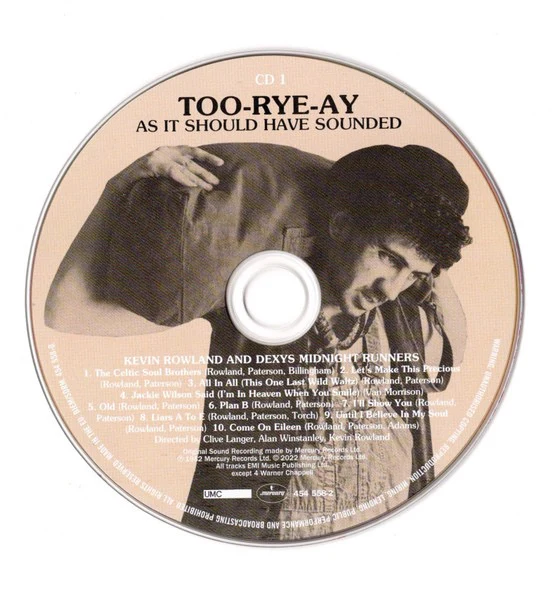 KEVIN ROWLAND & DEXYS MIDNIGHT RUNNERS, Too-Rye-Ay, As It Should Have Sounded (Mercury; 454 558-0, Worldwide 2022 Reissue, Book Sleeve, 4 Inserts) 3xCD M/M - Image 3