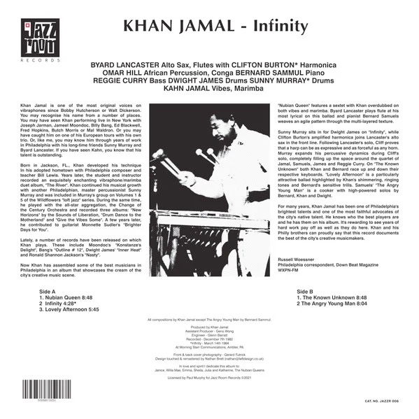 KHAN JAMAL, Infinity (Jazz Room Records; JAZZR 006, UK 2021 Reissue), SALE - Up to 50% Off the Original Price LP NEW/NEW - Image 2
