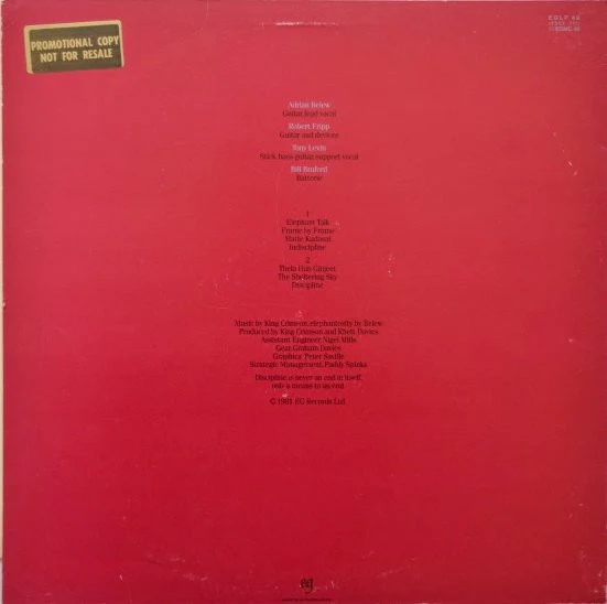 KING CRIMSON, Discipline (EG; EGLP 49, UK 1981) LP VG/VG - Image 2
