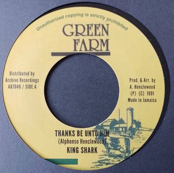 KING SHARK, Thanks Be Unto Him (Green Farm; AR7049,  2024 Reissue), SALE - Up to 50% Off the Original Price  7" /EX