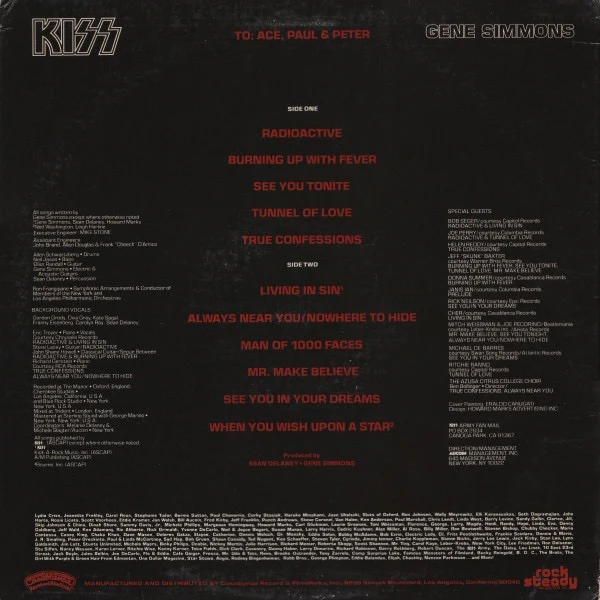 KISS, GENE SIMMONS, Gene Simmons (Casablanca; NBLP 7120, US 1978, Inner, No Poster, Pitman Pressing) LP VG/G+ - Image 2