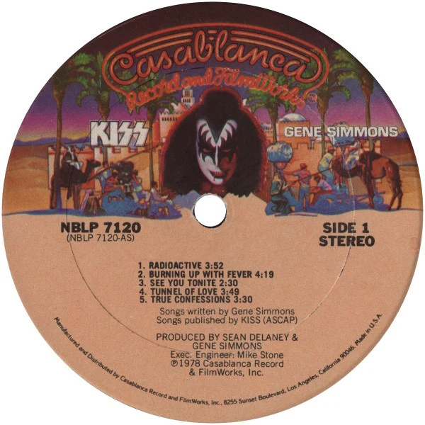 KISS, GENE SIMMONS, Gene Simmons (Casablanca; NBLP 7120, US 1978, Inner, No Poster, Pitman Pressing) LP VG/G+ - Image 3