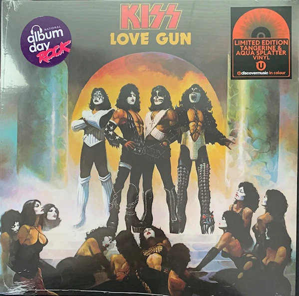 KISS, Love Gun (Casablanca; 06025 377 537-4, Europe 2014 Reissue, With Two Cut Outs, Tangerine/Aqua Splatter Vinyl), SALE - Up to 50% Off the Original Price  LP EX/EX