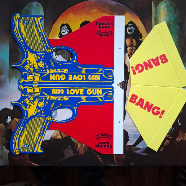 KISS, Love Gun (Casablanca; 06025 377 537-4, Europe 2014, Two Part Paper Love Gun, Tangerine/Aqua Splatter Vinyl), SALE - Up to 50% Off the Original Price  LP NEW/NEW - Image 2