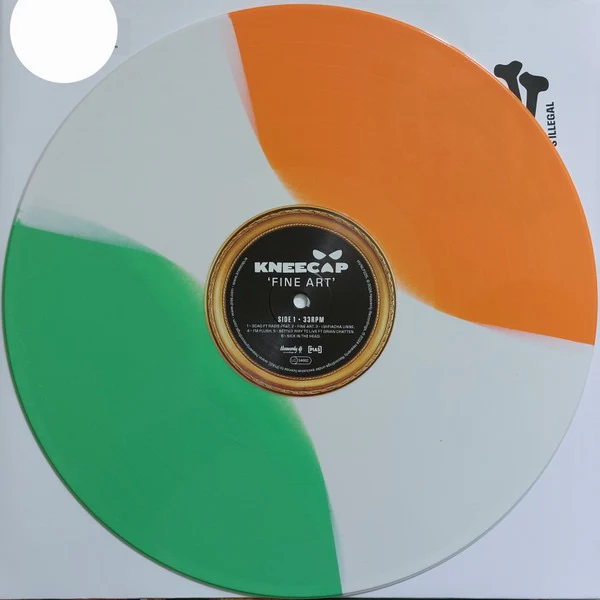 KNEECAP, Fine Art (Heavenly Recordings; HVNLP225C, UK 2024, Stickered Plastic Sleeve, Inner, Tricolour Vinyl, Download Code) LP NEW/NEW - Image 3