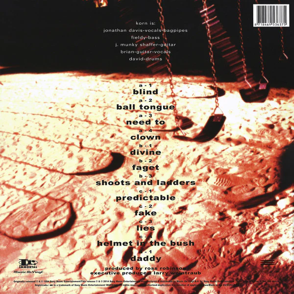 KORN, Korn (Sony; MOVLP1157, Europe 2014 Reissue, Insert) 2xLP NEW/NEW - Image 2