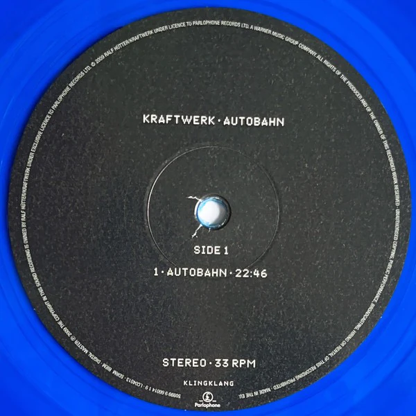KRAFTWERK, Autobahn (Mute; 5099996601419, UK 2009 Reissue, Inner & Booklet, Blue Vinyl) LP NEW/NEW - Image 3