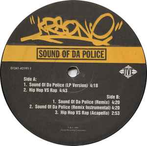 KRS-ONE, Sound Of Da Police/ Hip Hop VS Rap (Jive  ; 01241-42191-1, US 1993, Plain Sleeve) 12" /VG - Image 2
