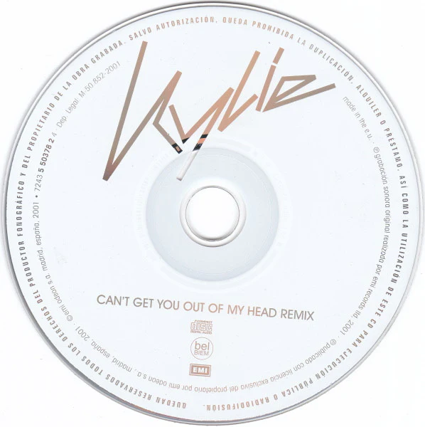KYLIE, Can't Get You Out Of My Head (Remix) (EMI; 7243 5 50378 2 4, Spain 2001, Single) CD VG+/VG+ - Image 3