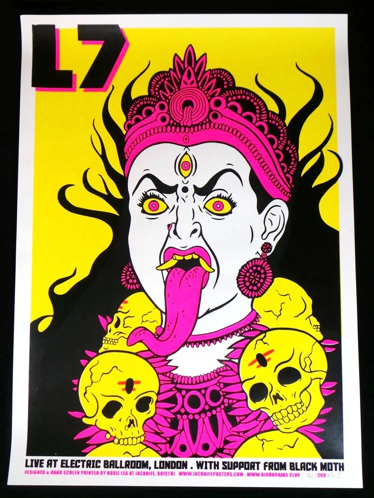 L7, live At The Electric Ballroom - Screen print (, US , Grunge, Ltd 200) Accessories /VG+