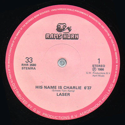 LASER, His Name Is Charlie / Laser (Rams Horn Records; RHR 3580, Netherlands 1986, Plain Sleeve) 12" /VG