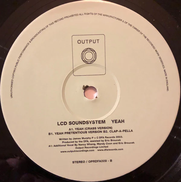 LCD SOUNDSYSTEM, Yeah (Output; OPR DFA 009, UK 2004, Picture Sleeve) 12" EP VG+/EX - Image 3