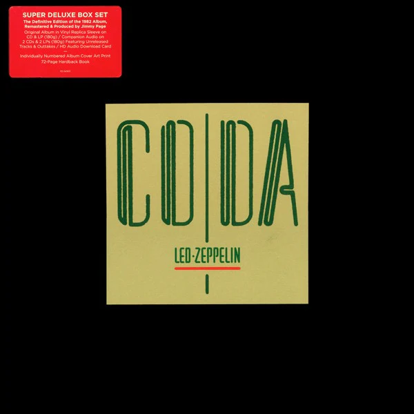LED ZEPPELIN, Coda (Atlantic; 8122795582, Europe 2015 Reissue, Box Set, 72-Page Hardback Book, Print, Remastered by Jimmy Page, Numbered, Gatefold, 180g Vinyl, + 3xCD), SALE - Up to 50% Off  2xLP NEW/NEW