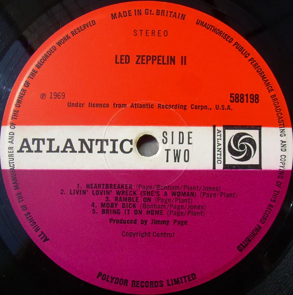LED ZEPPELIN, II (Atlantic Plum & Orange; 588 198, UK 1969, Gatefold, No Stereo on Front Sleeve, Livin Lovin Wreck Misprint) LP G+/G - Image 3