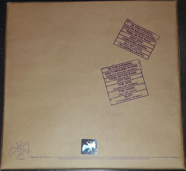 LED ZEPPELIN, In Through The Out Door (Swan Song ; 8122795580, Europe 2015, Brown Paper Outer With Two Individual Sleeves, Insert, 180 Gram Vinyl, Remastered) 2xLP EX/EX - Image 2