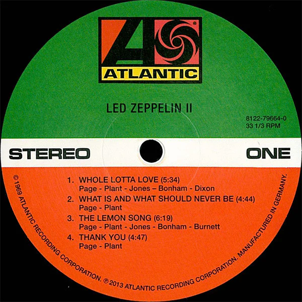 LED ZEPPELIN, Led Zeppelin II (Atlantic; 8122796640, Europe 2020 Reissue, Gatefold, 180 Gram Vinyl. Remastered by Jimmy Page) LP NEW/NEW - Image 3