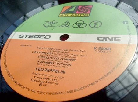 LED ZEPPELIN, Led Zeppelin IV - Untitled (Atlantic Orange & Green With W Logo on Rim; K 50008 , UK 1970s Reissue, Gatefold, Inner, 4 Symbols and Made in UK On Labels) LP VG/VG - Image 3