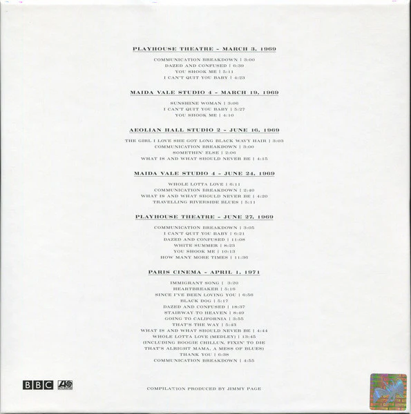 LED ZEPPELIN, The Complete BBC Sessions (Atlantic; 81227943905, Europe 2016, Box Set, 5 Inners, Insert and Booklet) 5xLP VG+/VG+ - Image 2