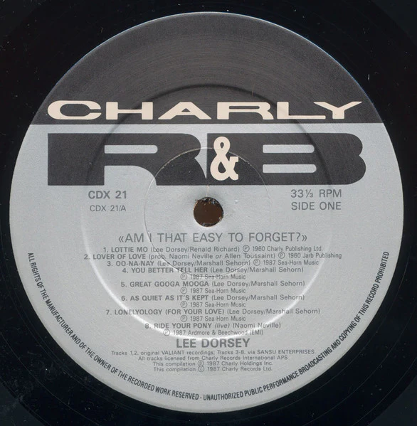 LEE DORSEY, Am I That Easy To Forget? (Charly; CDX 21, UK 1987, Gatefold) 2xLP VG/VG+ - Image 3