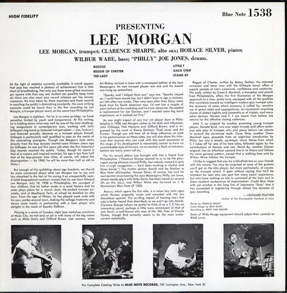 LEE MORGAN, Indeed! (Blue Note; 1538, US 1972 Reissue, Pasteback Sleeve) LP VG+/VG - Image 2