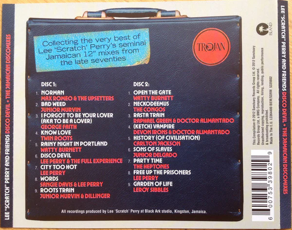 LEE "SCRATCH" PERRY & FRIENDS, Disco Devil (The Jamaican Discomixes) (Trojan Records; 5339802, Europe 2012) CD EX/EX - Image 2