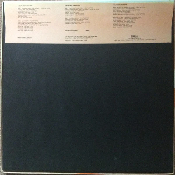 LEE 'SCRATCH' PERRY, THE UPSETTERS & FRIENDS, The Upsetter Box Set (Trojan Records; PERRY 1, UK 1985, Box Set, 3 Inners, Limited Edition, No Barcode, White/Blue Labels) 3xLP VG/VG+ - Image 2