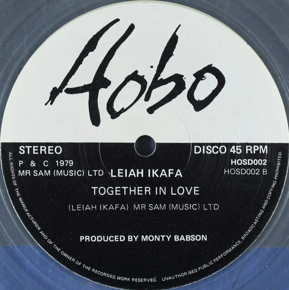 LEIAH IKAFA, Disco 2000 / Together In Love (Hobo; HOSD002, UK 1979, Clear vinyl) LP VG/VG+ - Image 2