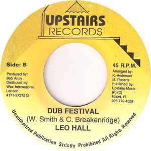 LEO HALL, Let's Dub It Up (Upstairs Records; , US 1980s Reissue) 7" /VG+ - Image 2