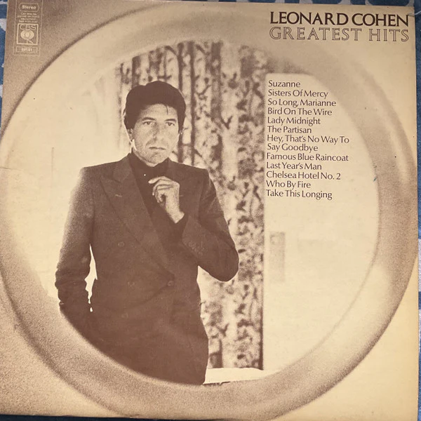 LEONARD COHEN, Greatest Hits (CBS Orange/Yellow; 69161, UK 1975, Inner & Insert, LC 0149 Code on Label) LP VG+/VG+