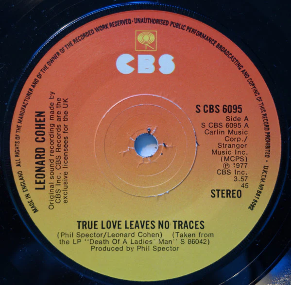 LEONARD COHEN, True Love Leaves No Traces / I Left A Woman Waiting (CBS ; S CBS 6095, UK 1977, Company Sleeve), SALE - Up to 50% Off the Original Price 7" VG/EX