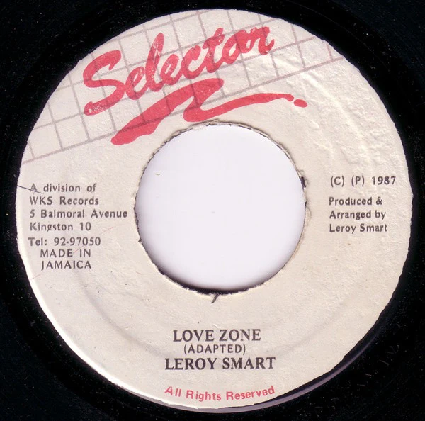 LEROY SMART, Love Zone (Selector; none, Jamaica 1987, Plain Sleeve) 7" /G+