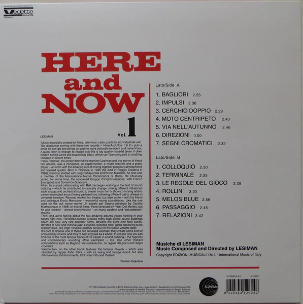 LESIMAN, Here And Now Vol. 1 (Schema; SCEB924LP1, Italy 2015 Reissue, With CD And Obi) LP VG+/EX - Image 2