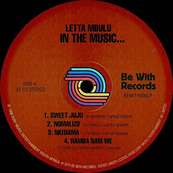 LETTA MBULU, In The Music......The Village Never Ends (Be With Records; BEWITH006LP, UK 2015 Reissue, Picture Sleeve, 180 Gram Vinyl) LP VG+/VG - Image 3