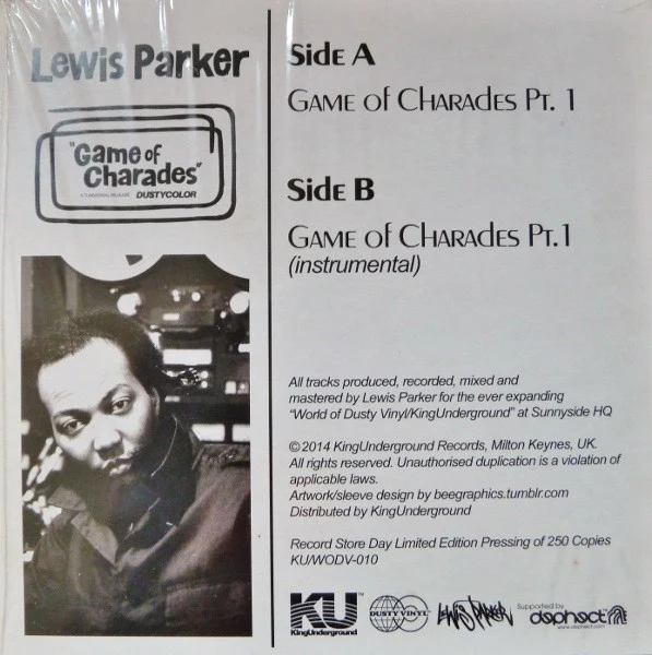 LEWIS PARKER, Game Of Charades (KingUnderground Records; KU/WODV-010, UK 2014) 7" EX/VG - Image 2