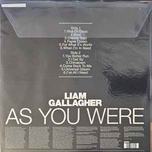 LIAM GALLAGHER, As You Were (Warner Records; 5021732856944, Europe 2025 Reissue, Stickered Clear Plastic Sleeve With Die Cut Card Inner, Zoetrope Picture Disc) LP EX/EX - Image 2