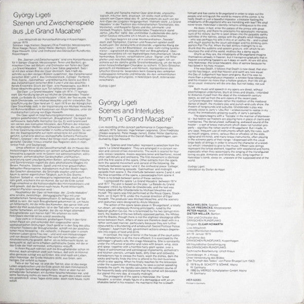 LIGETI, Szenen Und Zwischenspiele Aus Der Oper Le Grand Macabre (Wergo; WER 60085, Germany 1980, Booklet) LP VG/EX - Image 2