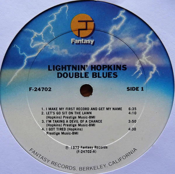 LIGHTNIN' HOPKINS, Double Blues (Fantasy; 24702, US 1977 Reissue, Gatefold) LP VG/VG - Image 3