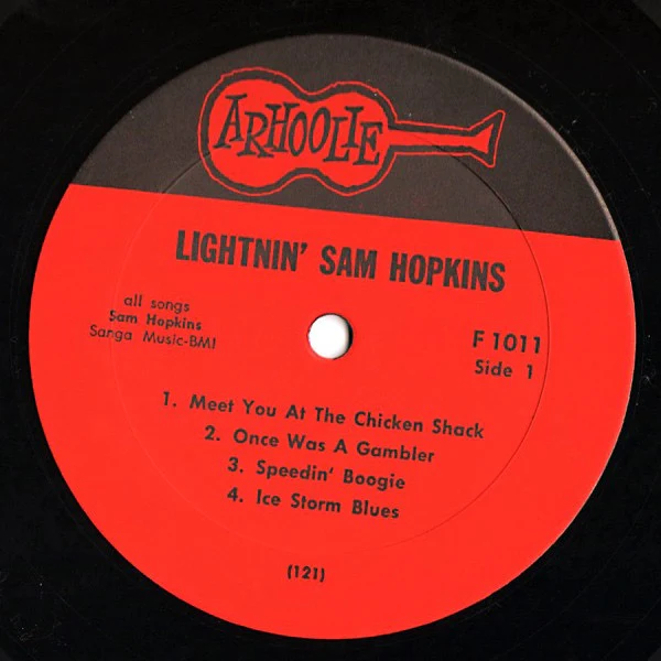 LIGHTNIN' SAM HOPKINS, Lightnin' Sam Hopkins (Arhoolie Records; F 1011, US Reissue, Pasteback Sleeve) LP VG+/VG - Image 3