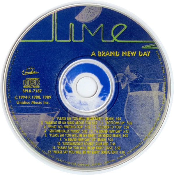 LIME, A Brand New Day (Unidisc; SPLK-7187, Canada 1994 Reissue, Jewel Case) CD VG+/VG+ - Image 3