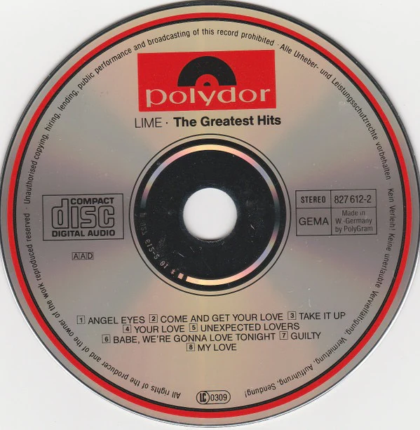 LIME, The Greatest Hits (Remixed Versions) (Polydor ; 827 612-2, Germany , Jewel Case) CD M/M - Image 3