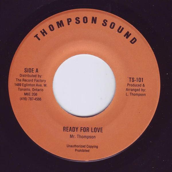 LINVAL THOMPSON, Ready For Love (Thompson Sound; TS-101, Canada 1980s), SALE - Up to 50% Off the Original Price 7" /EX