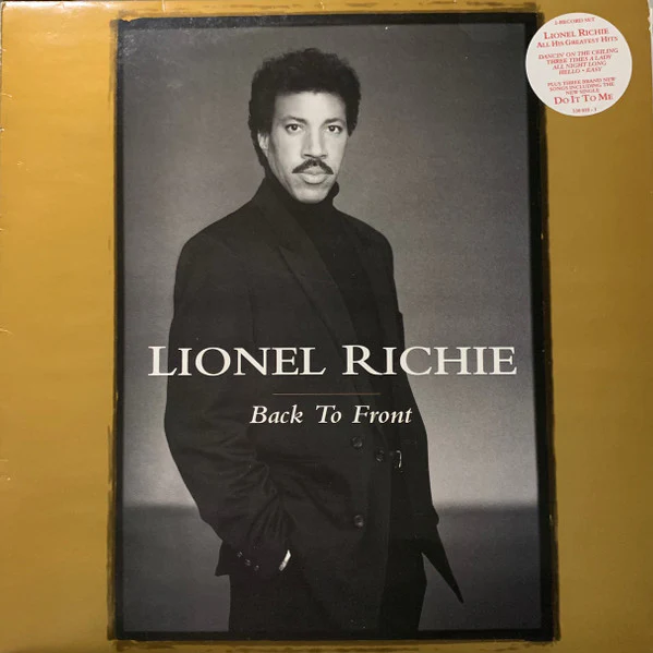 LIONEL RICHIE, Back To Front (Motown; 530 018-1, UK & Europe 1992, 2 Inners, Hype Sticker on sleeve) 2xLP VG/G+