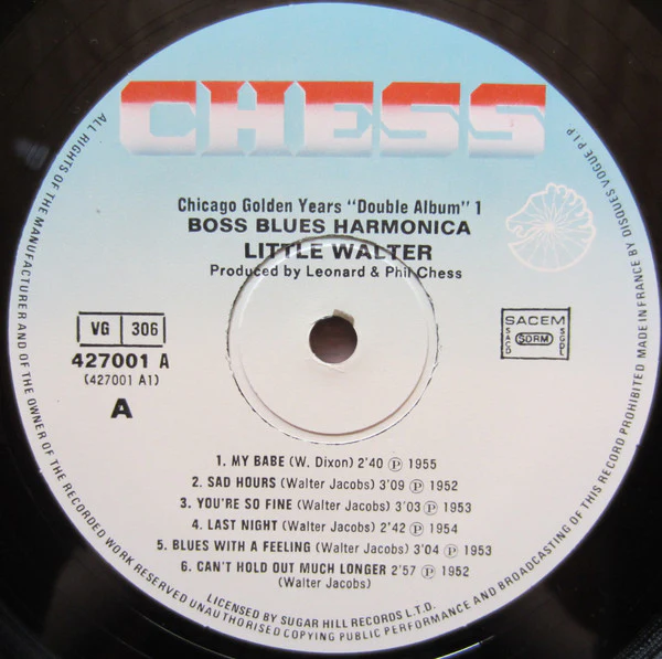 LITTLE WALTER, Boss Blues Harmonica (Chess; 427001, France 1980 Reissue, Gatefold) 2xLP VG/VG+ - Image 3