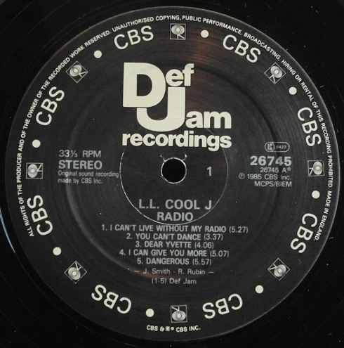 LL COOL J, Radio (Def Jam; DEF 26745, UK 1985, Insert) LP VG/VG - Image 3